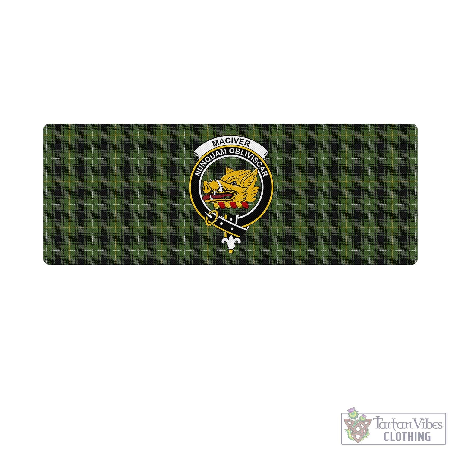 Tartan Vibes Clothing MacIver Hunting Tartan Mouse Pad with Family Crest