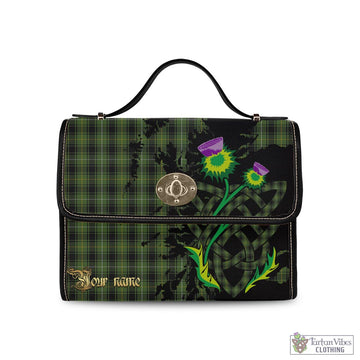 MacIver Hunting Tartan Waterproof Canvas Bag with Scotland Map and Thistle Celtic Accents