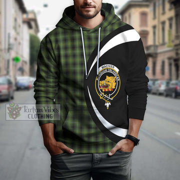 MacIver Hunting Tartan Hoodie with Family Crest Circle Style