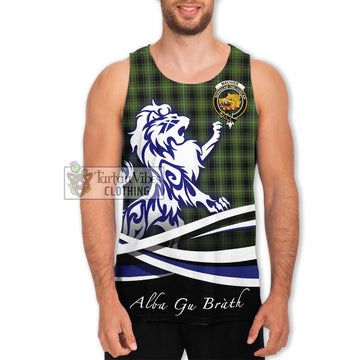 MacIver Hunting Tartan Men's Tank Top with Alba Gu Brath Regal Lion Emblem