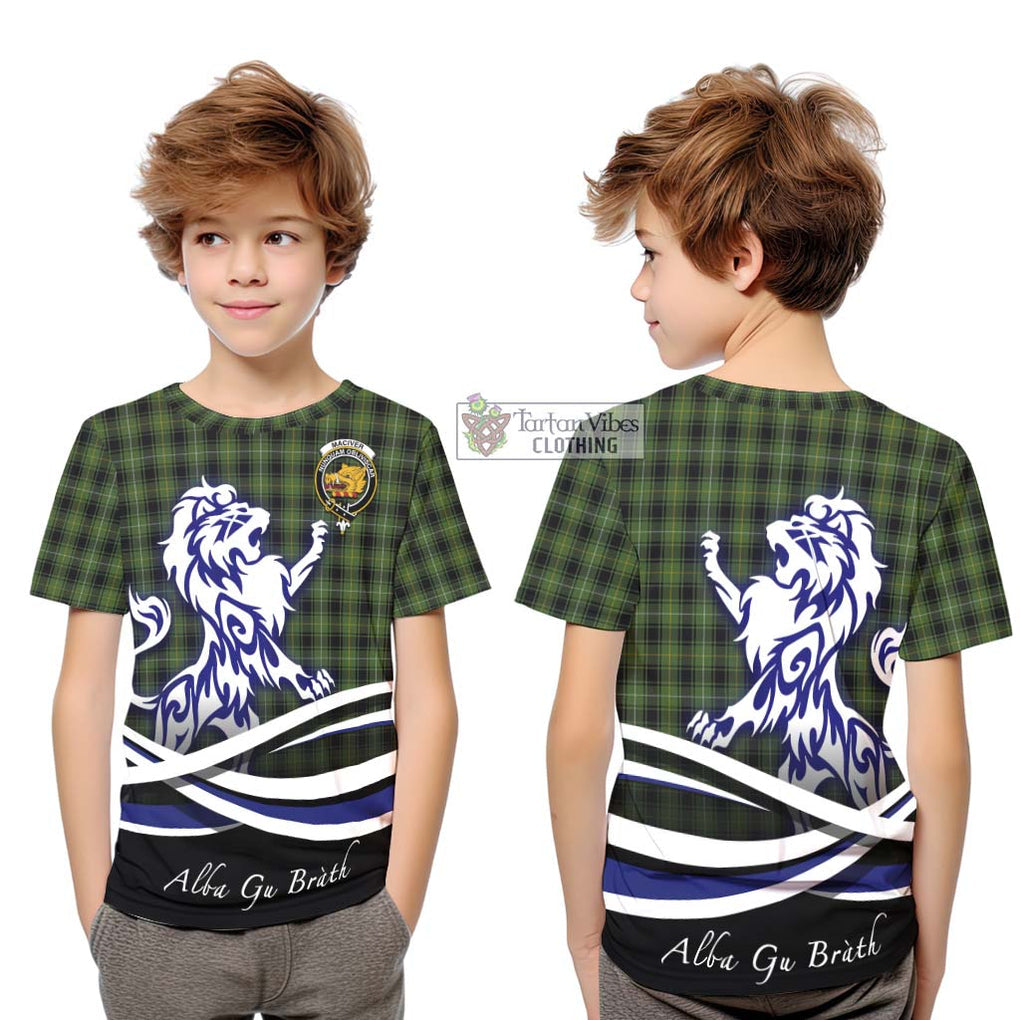 MacIver Hunting Tartan Kid T-Shirt with Alba Gu Brath Regal Lion Emblem Youth XL Size14 - Tartanvibesclothing Shop