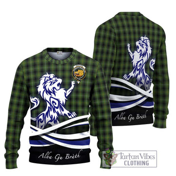 MacIver Hunting Tartan Ugly Sweater with Alba Gu Brath Regal Lion Emblem