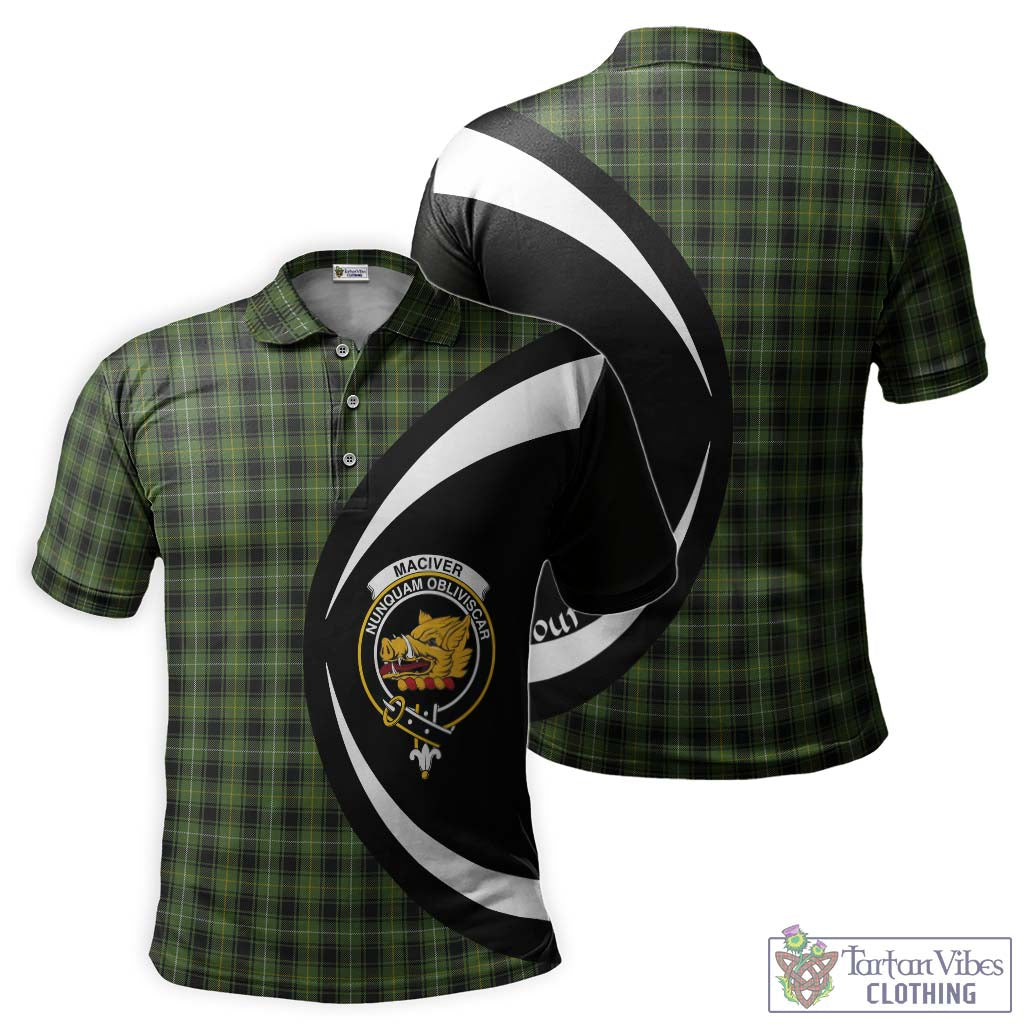 MacIver Hunting Tartan Men's Polo Shirt with Family Crest Circle Style Kid - Tartan Vibes Clothing