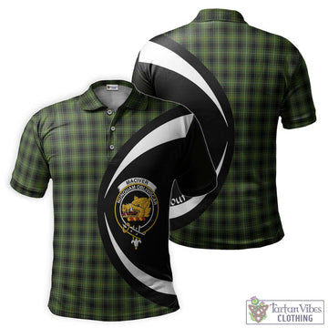 MacIver Hunting Tartan Men's Polo Shirt with Family Crest Circle Style