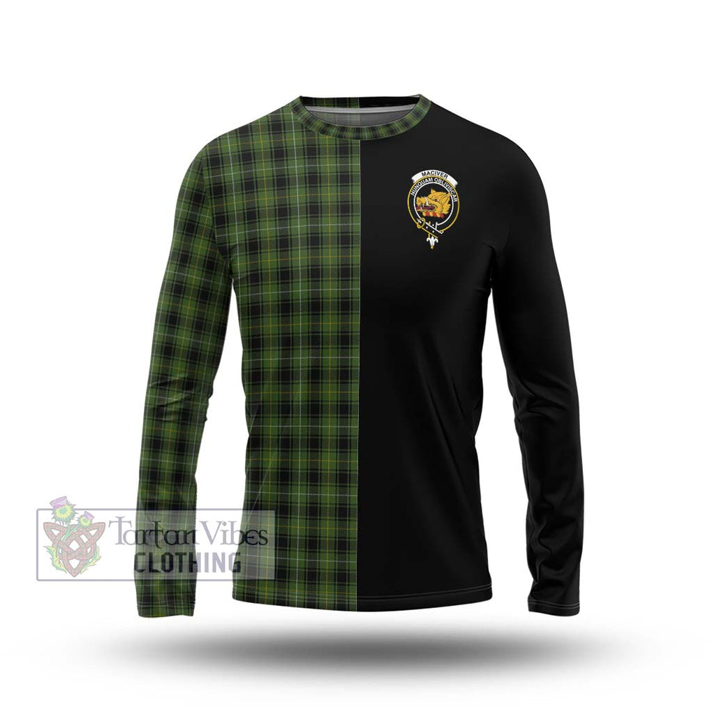 MacIver Hunting Tartan Long Sleeve T-Shirt with Family Crest and Half Of Me Style Unisex - Tartanvibesclothing Shop