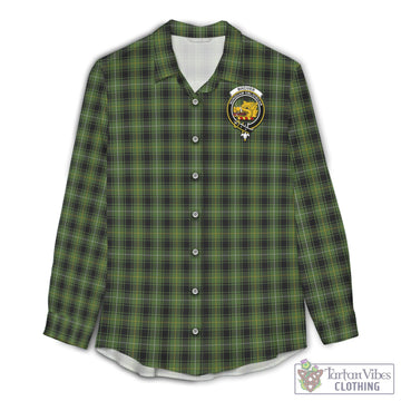 MacIver Hunting Tartan Women's Casual Shirt with Family Crest