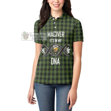 MacIver Hunting Tartan Women's Polo Shirt with Family Crest DNA In Me Style