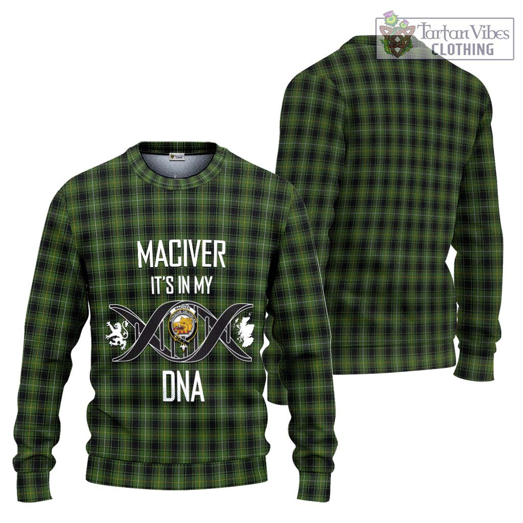 MacIver Hunting Tartan Knitted Sweater with Family Crest DNA In Me Style Unisex - Tartanvibesclothing Shop