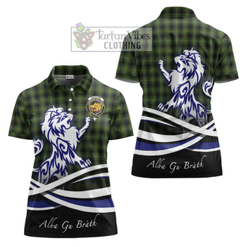 MacIver Hunting Tartan Women's Polo Shirt with Alba Gu Brath Regal Lion Emblem