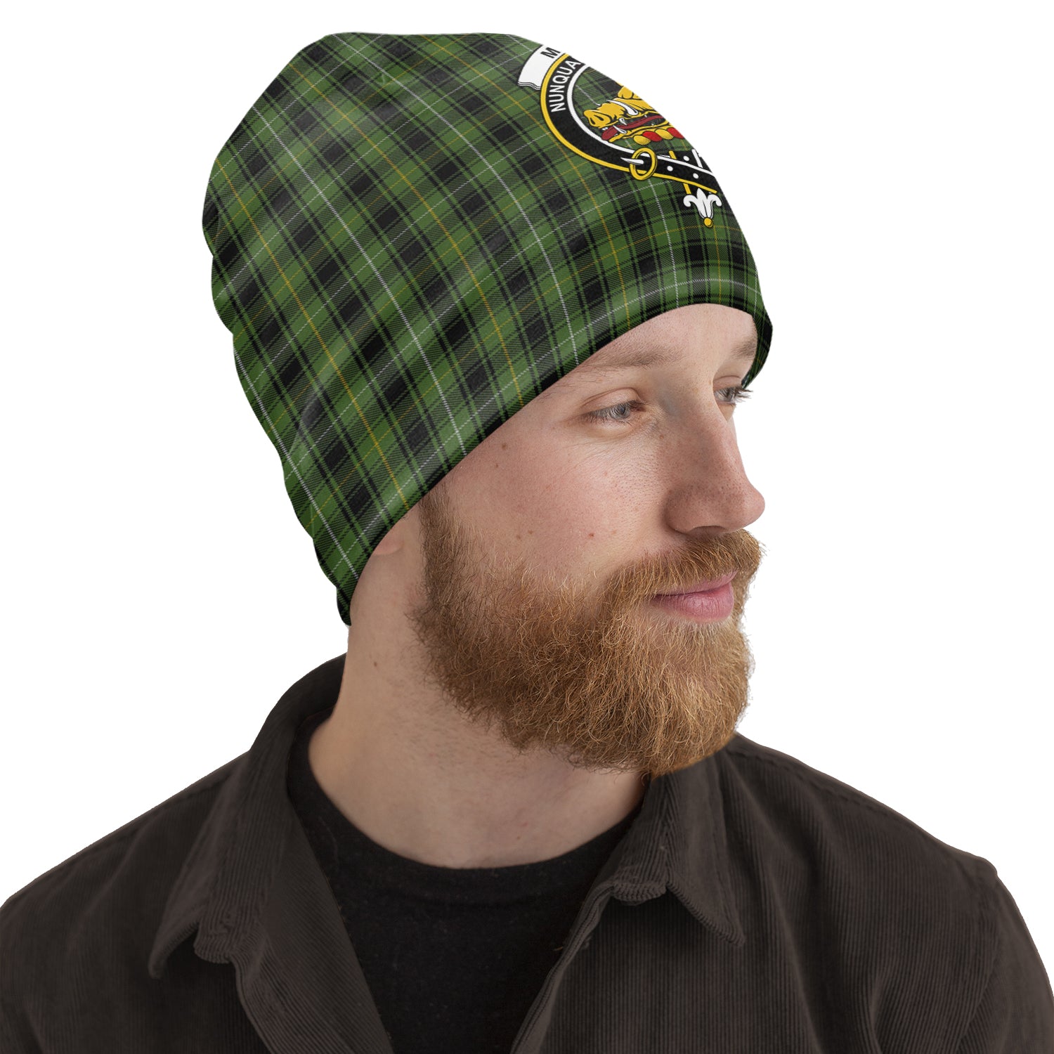 MacIver Hunting Tartan Beanies Hat with Family Crest One Size 10.5*10.2 inches - Tartan Vibes Clothing