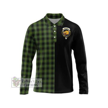 MacIver Hunting Tartan Long Sleeve Polo Shirt with Family Crest and Half Of Me Style