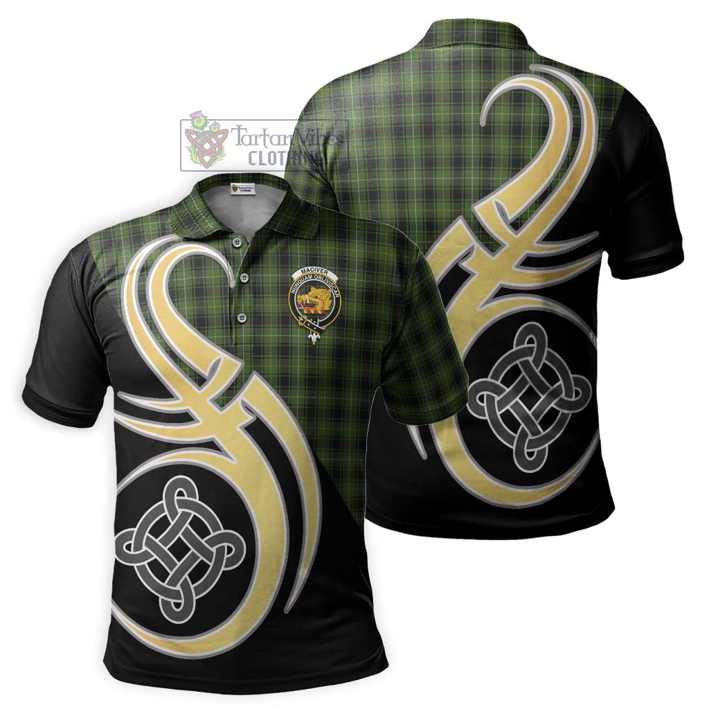 MacIver Hunting Tartan Polo Shirt with Family Crest and Celtic Symbol Style Kid - Tartan Vibes Clothing