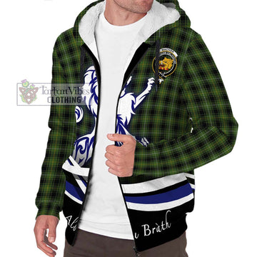 MacIver Hunting Tartan Sherpa Hoodie with Alba Gu Brath Regal Lion Emblem