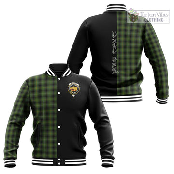 MacIver Hunting Tartan Baseball Jacket with Family Crest and Half Of Me Style