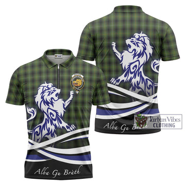 MacIver Hunting Tartan Zipper Polo Shirt with Alba Gu Brath Regal Lion Emblem