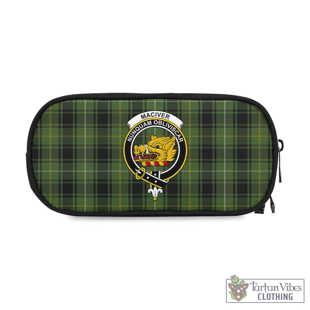 Tartan Vibes Clothing MacIver Hunting Tartan Pen and Pencil Case with Family Crest