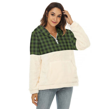 MacIver Hunting Tartan Women's Borg Fleece Hoodie With Half Zip