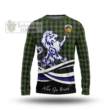 MacIver Hunting Tartan Long Sleeve T-Shirt with Alba Gu Brath Regal Lion Emblem