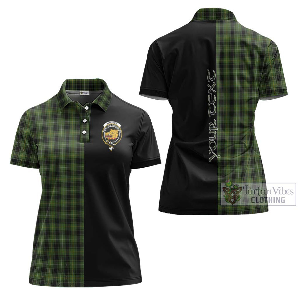 MacIver Hunting Tartan Women's Polo Shirt with Family Crest and Half Of Me Style Women - Tartanvibesclothing Shop