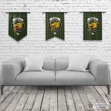 MacIver Hunting Tartan Gonfalon, Tartan Banner with Family Crest