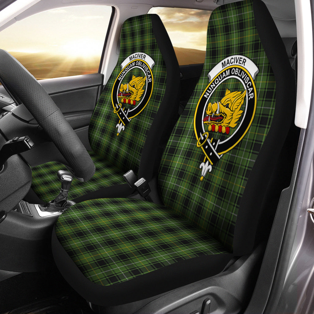 MacIver Hunting Tartan Car Seat Cover with Family Crest One Size - Tartanvibesclothing