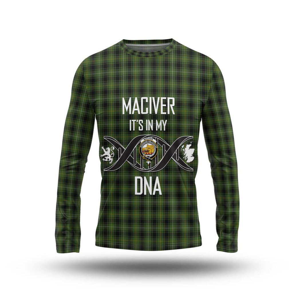 MacIver Hunting Tartan Long Sleeve T-Shirt with Family Crest DNA In Me Style Unisex - Tartanvibesclothing Shop