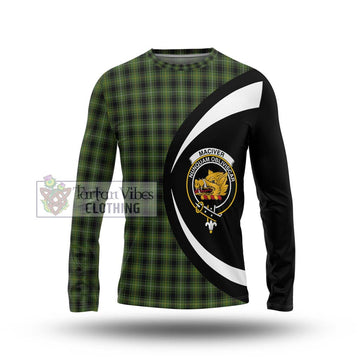 MacIver Hunting Tartan Long Sleeve T-Shirt with Family Crest Circle Style