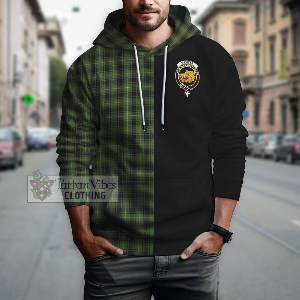 MacIver Hunting Tartan Hoodie with Family Crest and Half Of Me Style Zip Hoodie - Tartanvibesclothing Shop