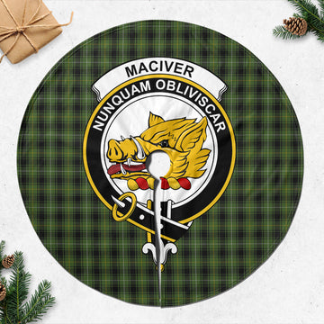 MacIver Hunting Tartan Christmas Tree Skirt with Family Crest