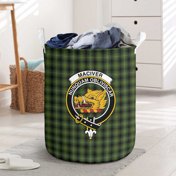 MacIver Hunting Tartan Laundry Basket with Family Crest