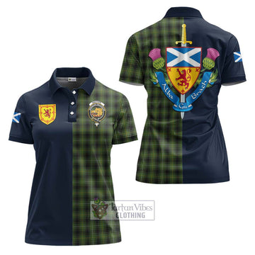 MacIver Hunting Tartan Women's Polo Shirt Alba with Scottish Lion Royal Arm Half Style