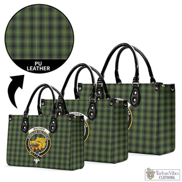 MacIver Hunting Tartan Luxury Leather Handbags with Family Crest