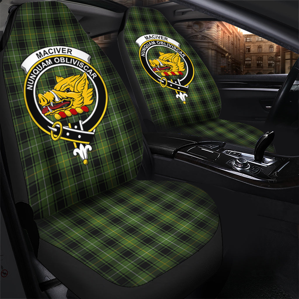 MacIver Hunting Tartan Car Seat Cover with Family Crest - Tartanvibesclothing