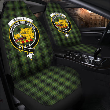 MacIver Hunting Tartan Car Seat Cover with Family Crest