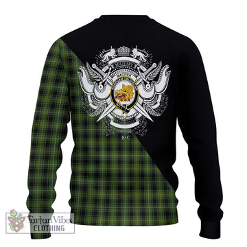 MacIver Hunting Tartan Ugly Sweater with Family Crest and Military Logo Style