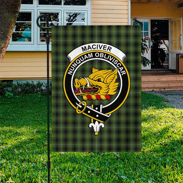 MacIver Hunting Tartan Flag with Family Crest