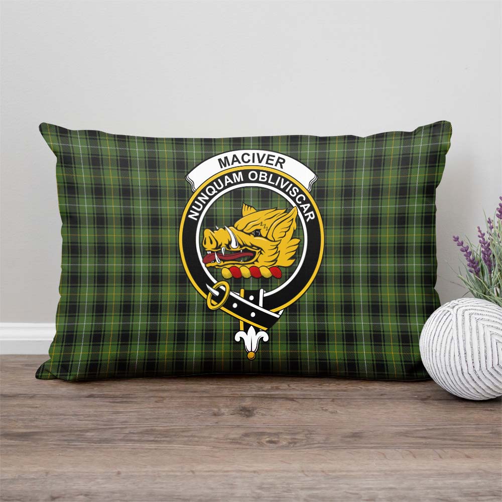 MacIver Hunting Tartan Pillow Cover with Family Crest Rectangle Pillow Cover - Tartanvibesclothing