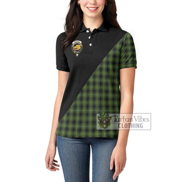 MacIver Hunting Tartan Women's Polo Shirt with Family Crest and Military Logo Style