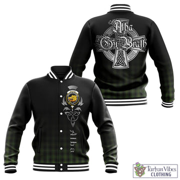 MacIver Hunting Tartan Baseball Jacket Featuring Alba Gu Brath Family Crest Celtic Inspired