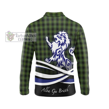 MacIver Hunting Tartan Long Sleeve Polo Shirt with Alba Gu Brath Regal Lion Emblem