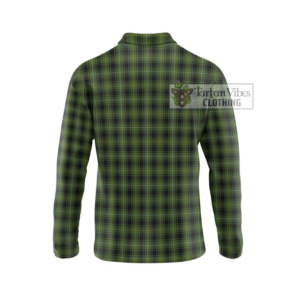 MacIver Hunting Tartan Long Sleeve Polo Shirt with Family Crest DNA In Me Style - Tartanvibesclothing Shop