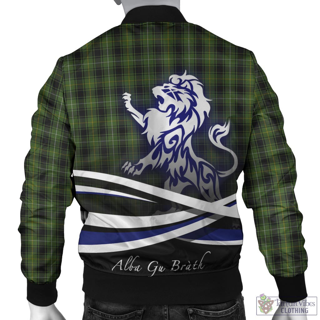 Tartan Vibes Clothing MacIver Hunting Tartan Bomber Jacket with Alba Gu Brath Regal Lion Emblem