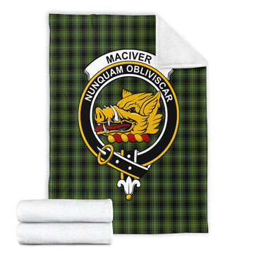 MacIver Hunting Tartan Blanket with Family Crest