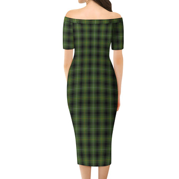 MacIver Hunting Tartan Off Shoulder Lady Dress