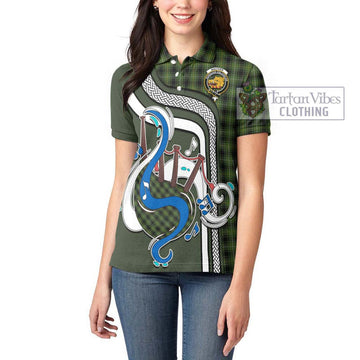 MacIver Hunting Tartan Women's Polo Shirt with Epic Bagpipe Style