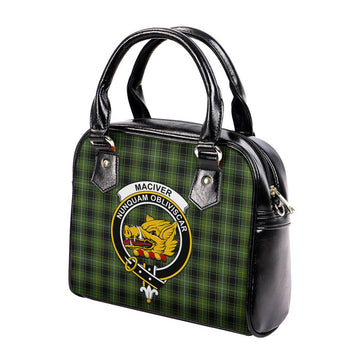 MacIver Hunting Tartan Shoulder Handbags with Family Crest