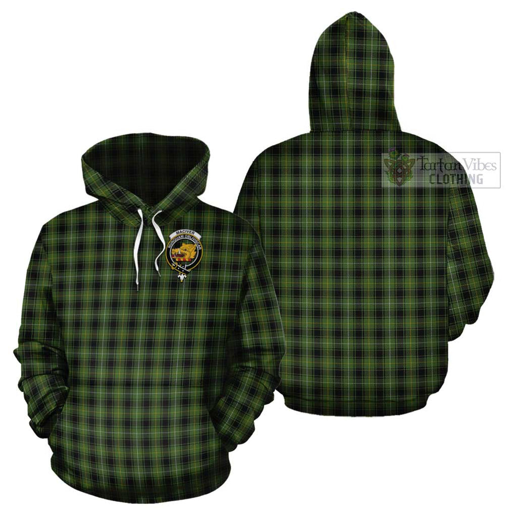 MacIver Hunting Tartan Cotton Hoodie with Family Crest Pullover Hoodie - Tartan Vibes Clothing