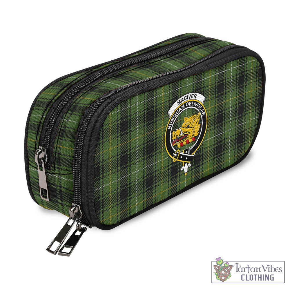 Tartan Vibes Clothing MacIver Hunting Tartan Pen and Pencil Case with Family Crest