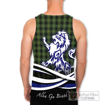 MacIver Hunting Tartan Men's Tank Top with Alba Gu Brath Regal Lion Emblem