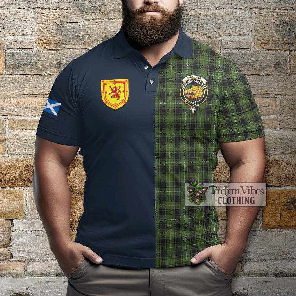 Tartan Vibes Clothing MacIver Hunting Tartan Polo Shirt with Scottish Lion Royal Arm Half Style